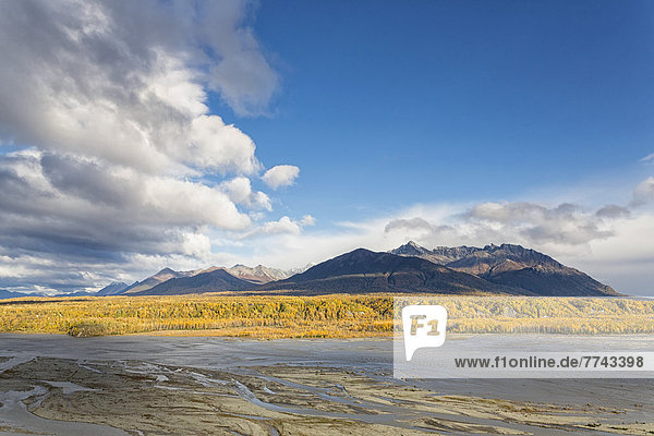 USA  Alaska  Blick auf Matanuska River und Lazy Mountain