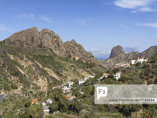Spanien  La Gomera  Blick auf Banda de las Rosas und Roque Cano Berg