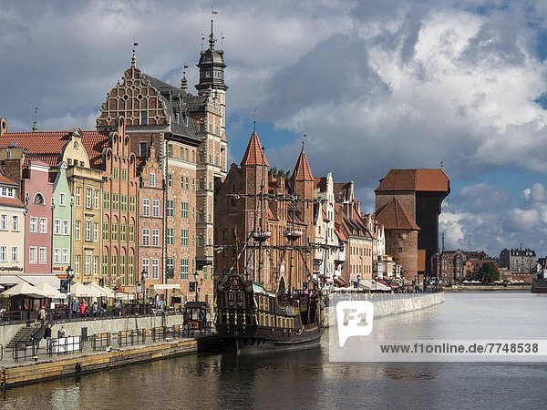 Gdansk at Motlawa river with medieval port cran  Poland
