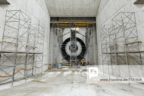 Baustelle Neues Wasserkraftwerk Rheinfelden  Einlauf Oberwasser  Kammer 2