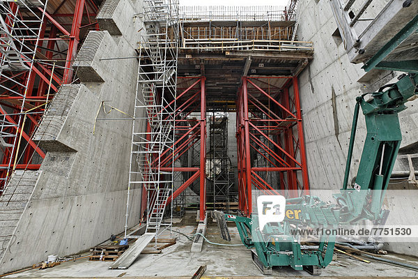 Baustelle Neues Wasserkraftwerk Rheinfelden  Einlauf Oberwasser  Kammer 4