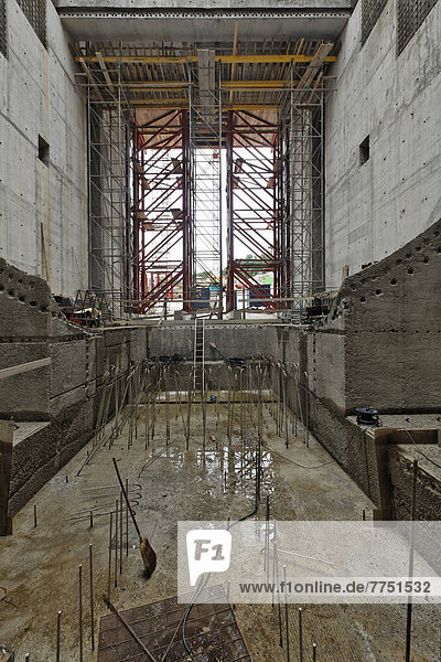 Baustelle Neues Wasserkraftwerk Rheinfelden Turbinenkammer Kammer 3 Betonierungsarbeiten