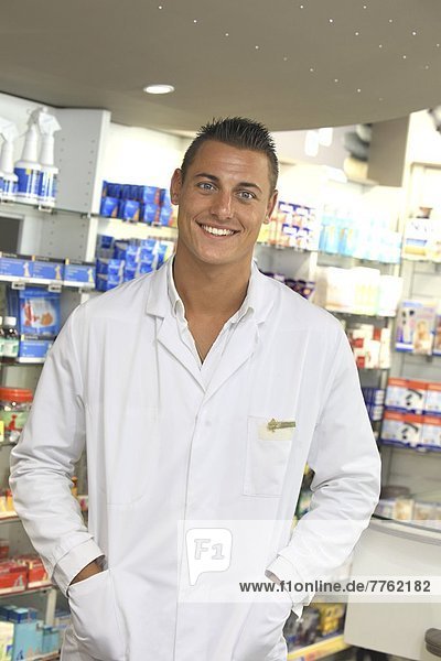 France  drugstore  cheerful pharmacist