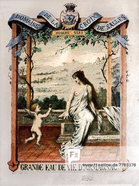 Armagnac Dartigalongue: Poster circa 1920  Gers  Midi-Pyrenees  France