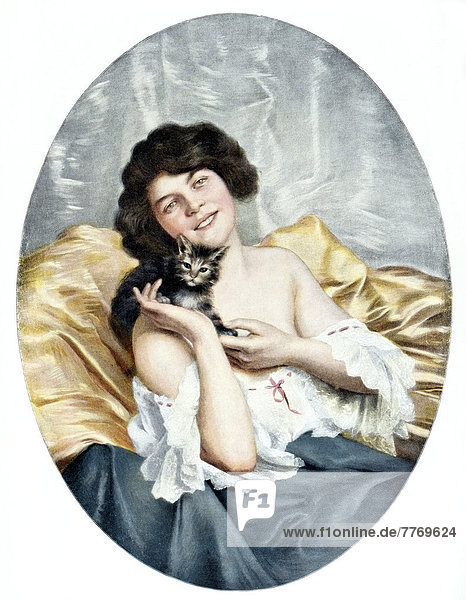 Ihr Liebling  Illustration aus dem Jahrbuch Moderne Kunst in Meisterholzschnitten  1900