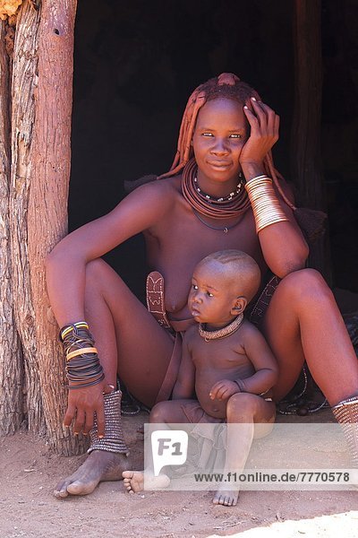 bedecken  Tradition  Schmuck  mischen  Namibia  Kleidung  Afrika  Kleid  ocker