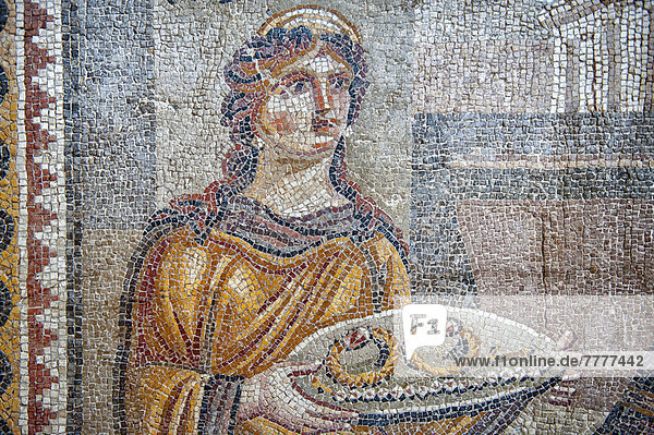 Mosaik der Chresis von Daphne oder Harbiye 4. Jh. vor Chr. Hatay Museum für Archäologie