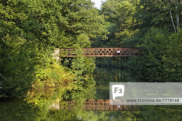 Wald und alte Stahlbrücke Canal des Vosges früher Canal de l?Est