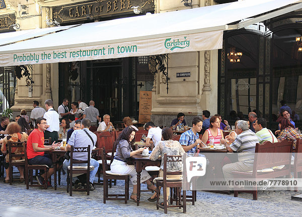 Carul cu Bere  beer wagons restaurant  in the Strada Lipscani street in the old commercial district