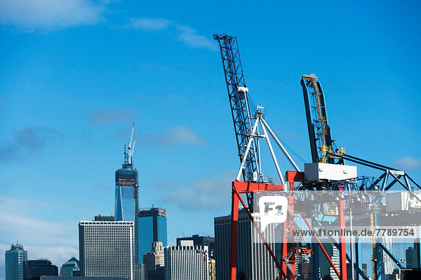 Container cranes  New York City  USA