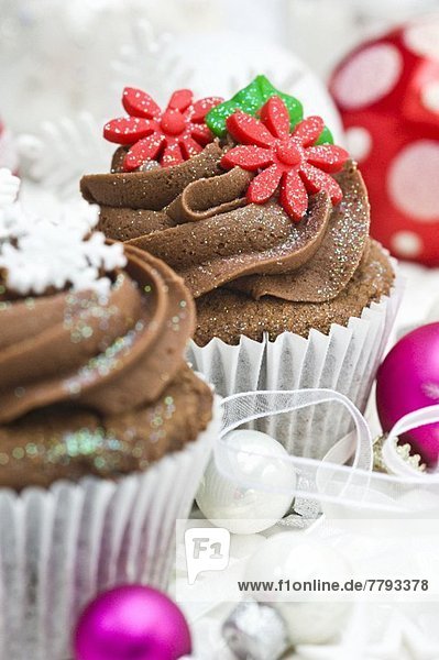 Blume Weihnachten Dekoration Schokolade Zucker cupcake Schnee