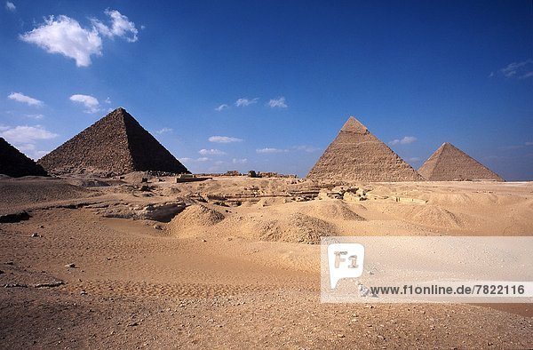 Egypt  Cairo. Giza Pyramids  Cheops Chepren and Mycerinus                                                                                                                                           