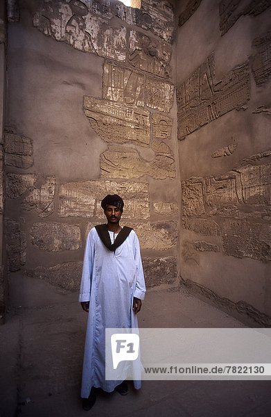 Africa  Egypt  Luxor temple Egyptian guard in the temple                                                                                                                                            
