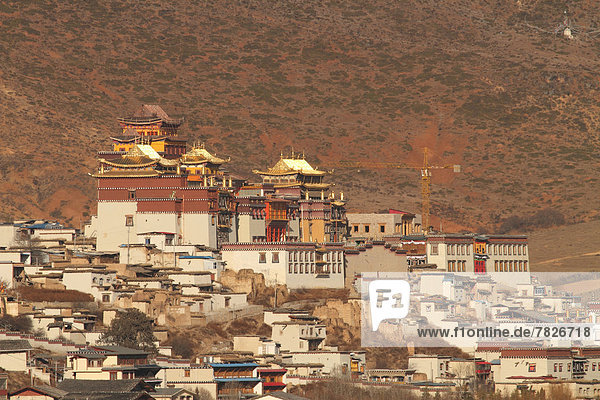 Landschaft  Gebäude  Architektur  Religion  China  Tibet  Asien  Buddhismus  Yunnan
