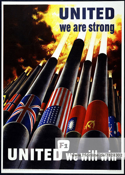 World war II  world war  war  poster  propaganda  propaganda poster  USA  second world war  American  propaganda  cannons  allies Allied Forces  flags  flags banners  united  1943