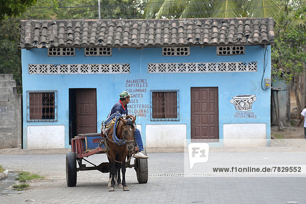 Central America  Nicaragua  Granada  colonial  city  horse  cart  transportation