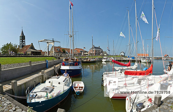 Netherlands  Holland  Europe  Hindeloopen  Sailingboats  harbour  city  village  water  summer  ships  boat