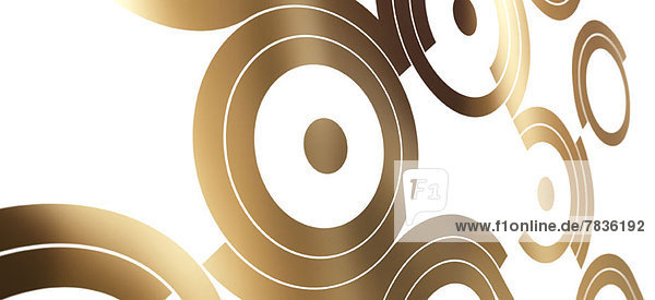 Pop Art Design des Goldkreises auf weißem Hintergrund