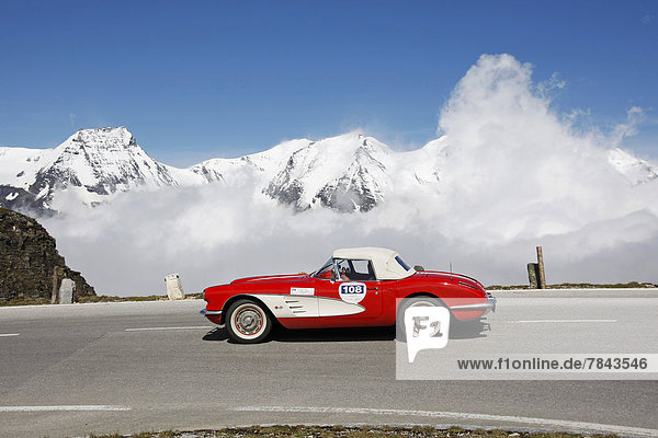 Vintage Car Rally  Kitzbuehel Alpine Rally 2012  Grossglockner High Alpine Road  Chevrolet Corvette
