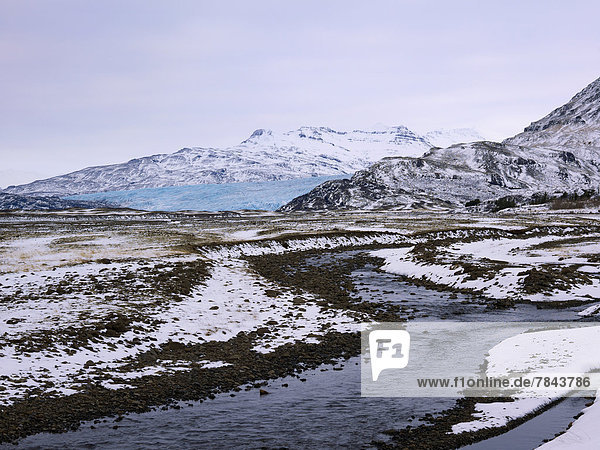 Meltwater of the Jökulsarlon glacier lagoon at the edge of the Vatnajökull Glacier