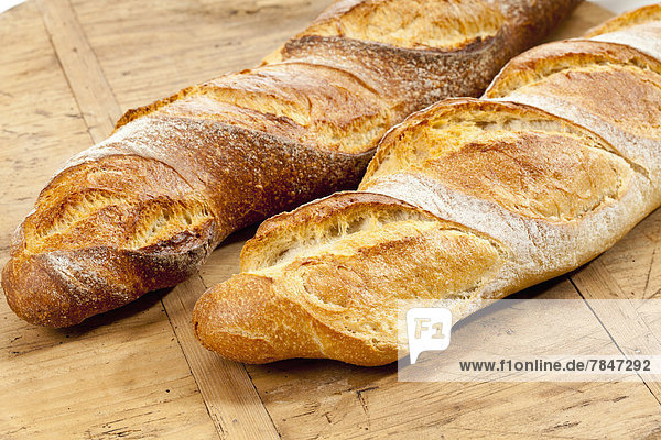 Baguette breads close up
