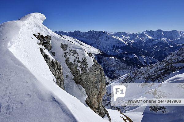 Germany  Bavaria  View of Karwendel Mountains and Bavarian Alps