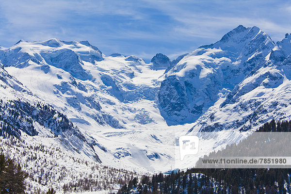 Schweiz  Blick auf den Morteratschgletscher