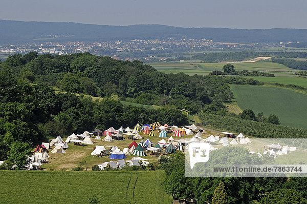 Heereslager auf einem Mittelaltermarkt  Münzenberg  Hessen  Deutschland