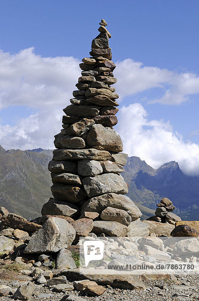 Steinkegel am Timmelsjoch  Tirol  Österreich