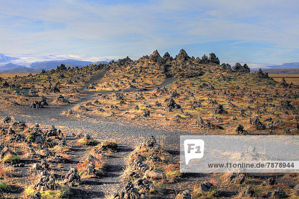 Lava landscape Laufskalavarda Myrdalssandur Iceland Europe