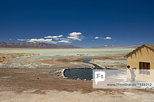 Termas de Polques heiße Quellen und Salar de Chalviri  Reserva Nacional de Fauna Andina Eduardo Abaroa  Anden  Bolivien