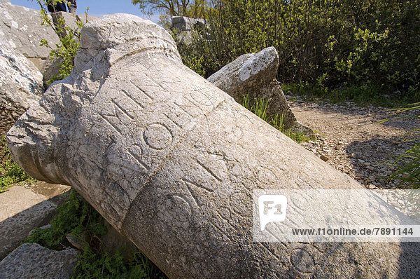 Broken column  antique city of Termessos