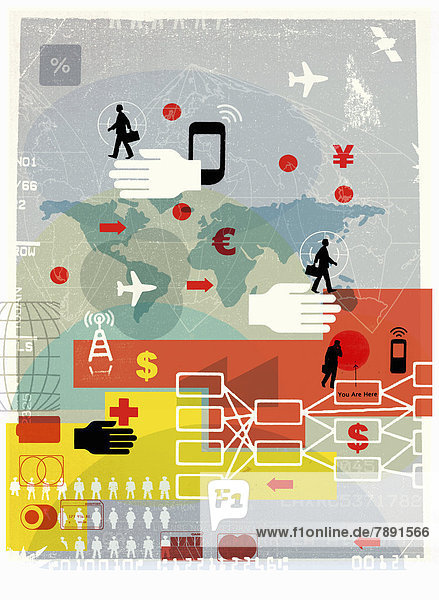 Globale Kommunikation  Finanzen und Reisen