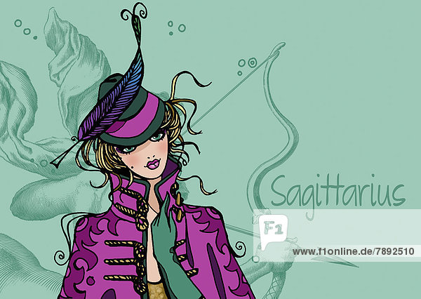 Portrait of Sagittarius woman zodiac sign