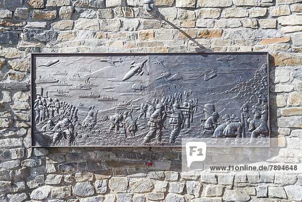 Relief  Darstellung vom Falklandkrieg  Denkmal des Falklandkrieges