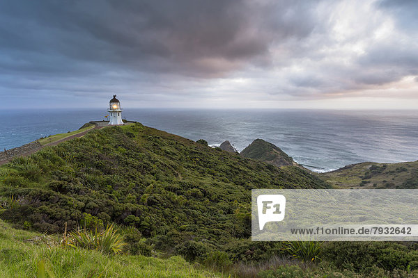 Leuchtturm am Cape Reinga in der Morgendämmerung