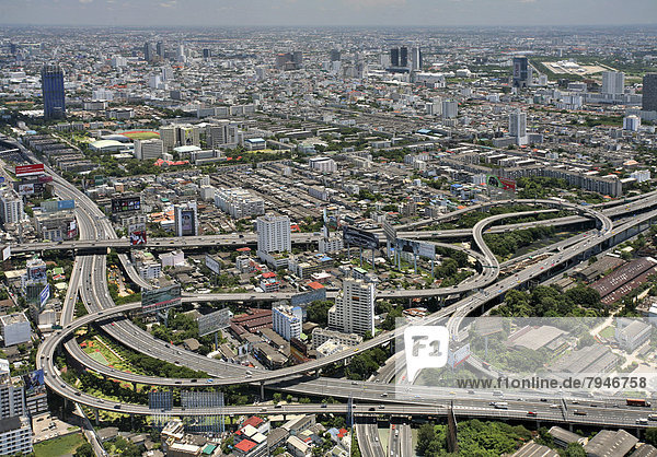 Panorama-Blick vom Baiyoke Tower  Express Highway  Stadt-Autobahn