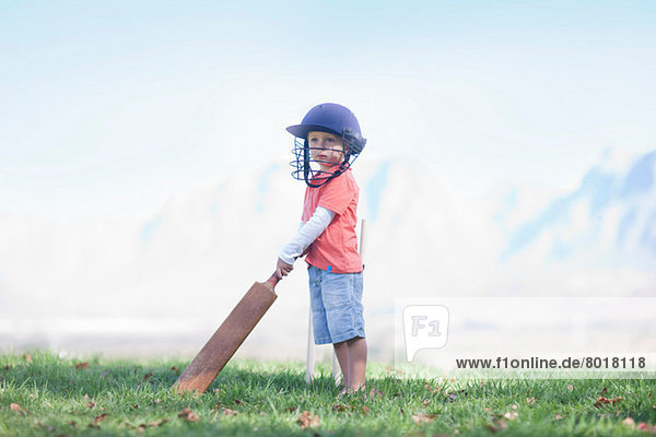 Boy with cricket bat