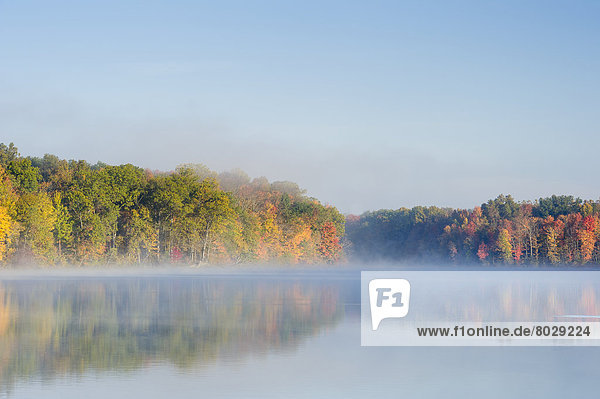 Farbaufnahme  Farbe  Amerika  Küste  Dunst  Wald  See  Herbst  vorwärts  Verbindung  Ohio