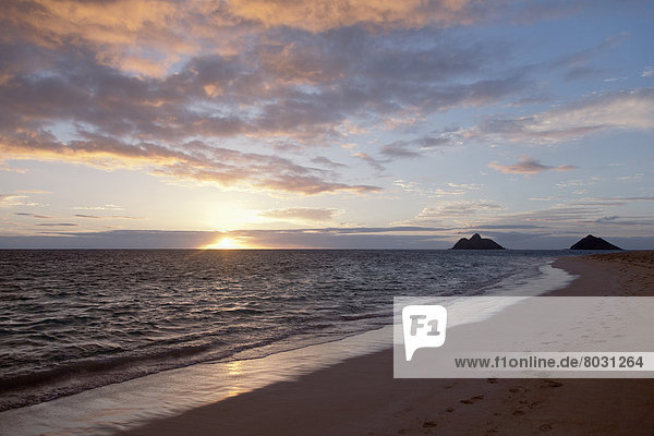 Amerika  Ecke  Ecken  Sonnenuntergang  Sand  Fußabdruck  vorwärts  Verbindung  Hawaii  Honolulu