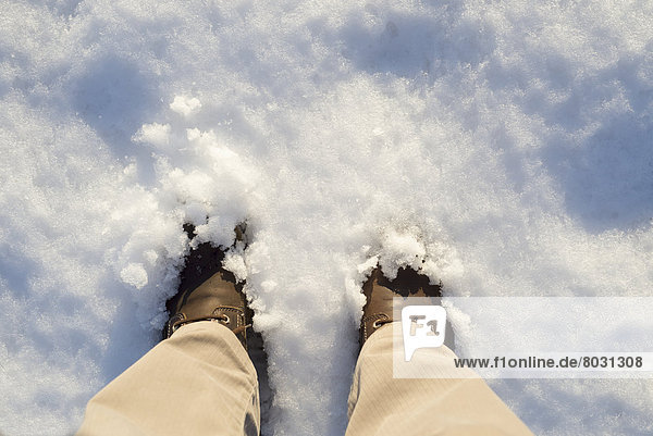 Feet in the snow Ascona ticino switzerland
