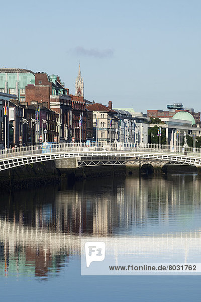 Ha'penny bridge over the river liffey Dublin city county dublin ireland