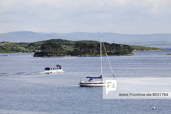 Boats in a harbour near glengarriff County cork ireland