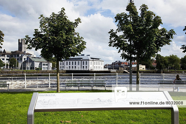 A map for the buildings along the waterfront at the water's edge of river shannon Limerick county limerick ireland