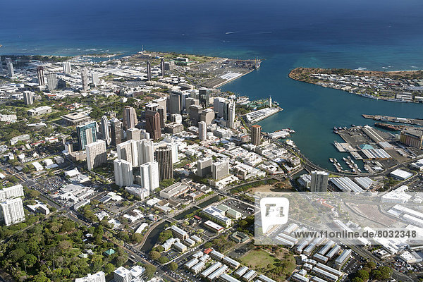 Einkaufszentrum  Ansicht  Luftbild  Fernsehantenne  Ortsteil  Innenstadt  Hawaii  Honolulu  Oahu