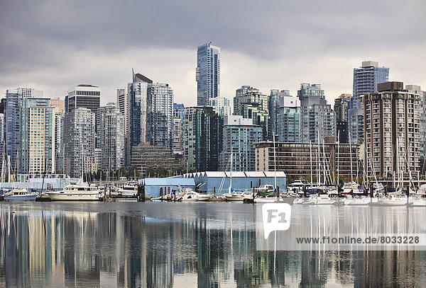 City Skyline And Coal Harbour  Vancouver British Columbia Canada