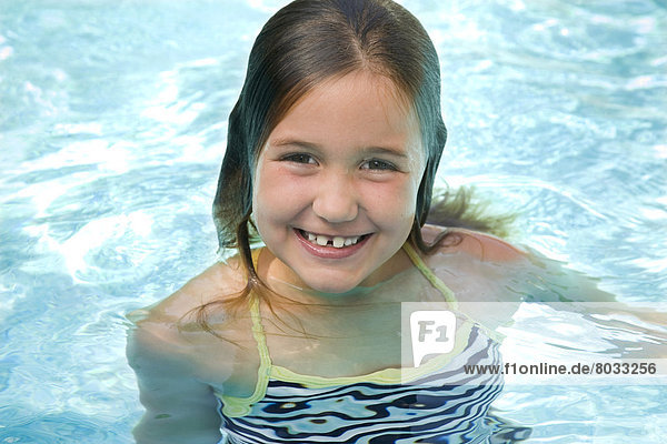 Young Girl In A Swimming Pool  Ontario Canada