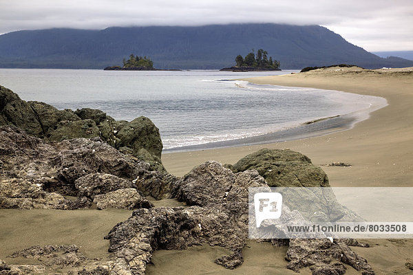 Whaler Islet With View Towards Flores Island  Vancouver Island British Columbia Canada