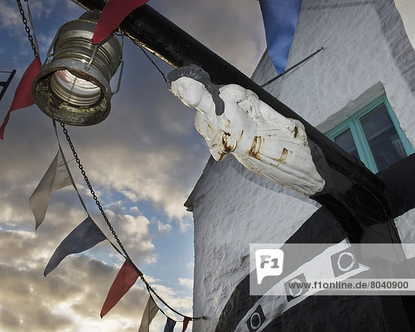 Ships figurehead on quayside Falmouth Cornwall England United Kingdom