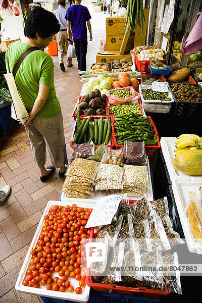 Blumenmarkt  Frucht  Gemüse  verkaufen  China  Hongkong